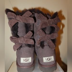 Ugg Womens Short Boots Corduroy Bailey Bow